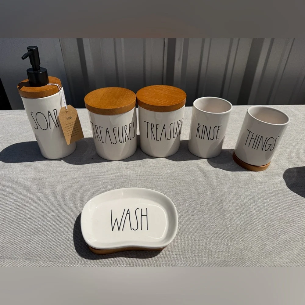 Rae Dunn Bathroom Set 6 pcs - Picture 1 of 3